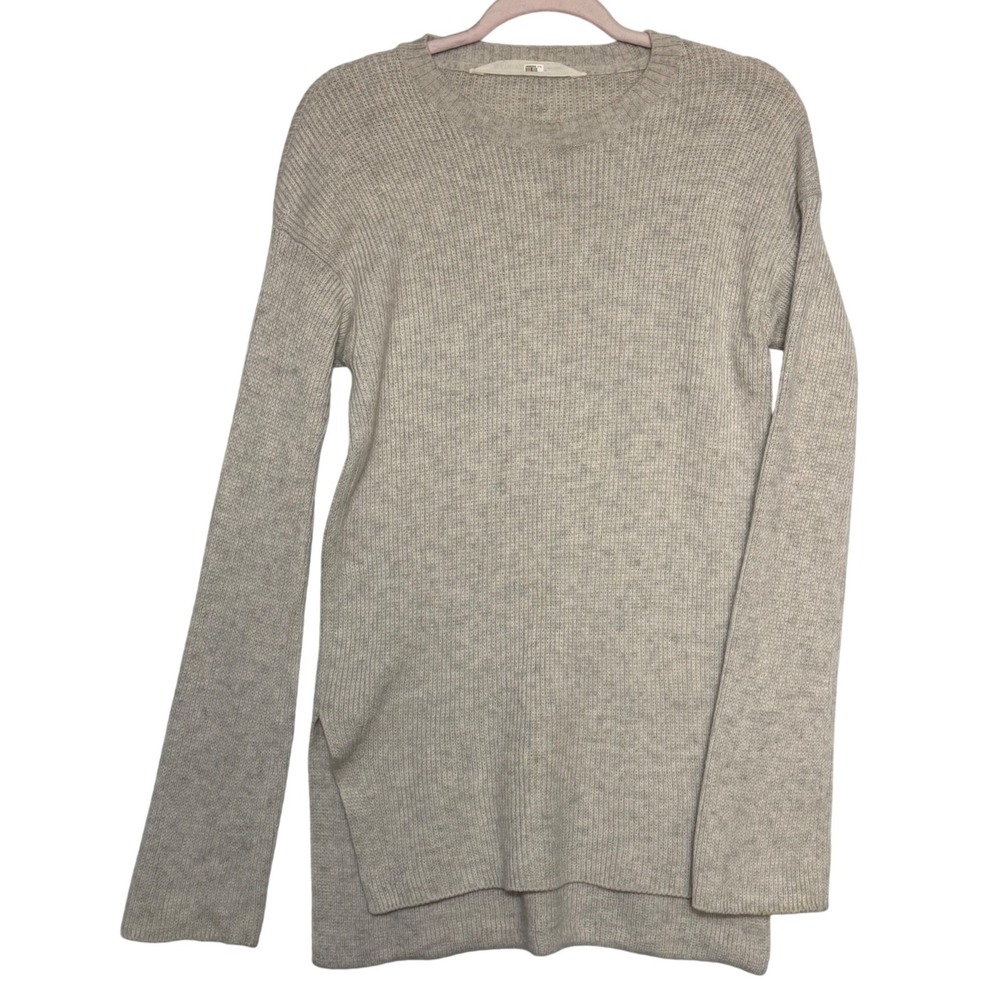Athleta Wool Cashmere Sweater XS Beige Crewneck Long Sleeve Cozy Knit